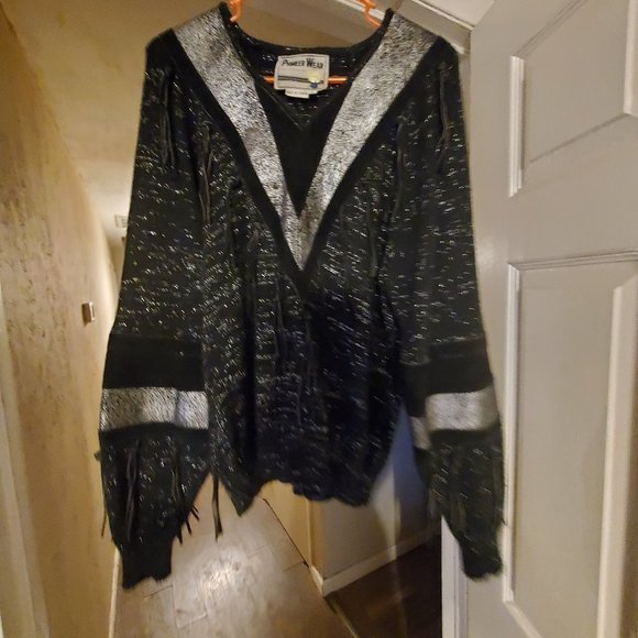 Vintage Pioneer Brand Western Sweater - Black and Silver - Picture 3 of 6